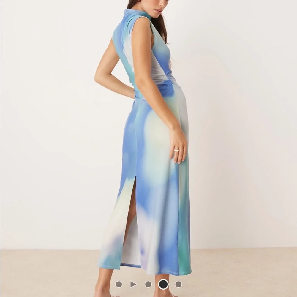 ASOS Blue and White Midi Dress - Picture 3 of 4